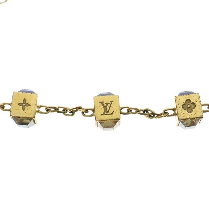 Louis Vuitton Collier Gamble Necklace Pendant Chain Gold GP M65096