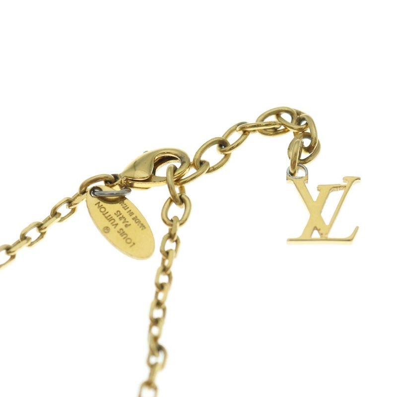 Louis Vuitton Collier Gamble Necklace Pendant Chain Gold GP M65096
