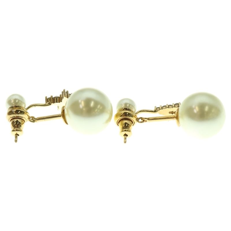 Christian Dior CD Logo Tribal Faux Pearl Star Earrings Ear Accessories Ivory