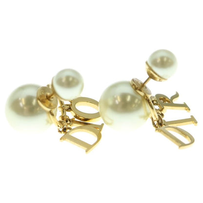 Christian Dior Logo Charm Faux Pearl Earrings Ear Accessories Ivory E1411tricy_d