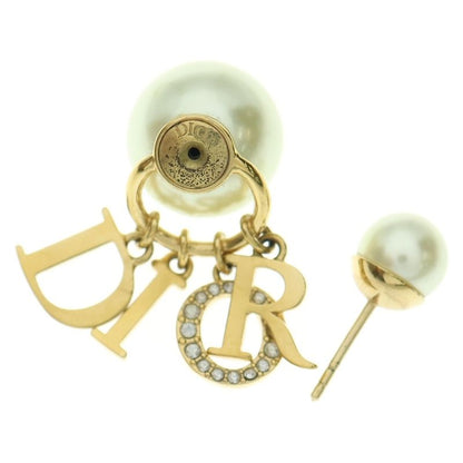 Christian Dior Logo Charm Faux Pearl Earrings Ear Accessories Ivory E1411tricy_d