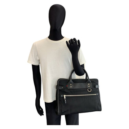 Gucci Sherry Line Black Silver Hardware Nylon/leather 246410 Business Bag