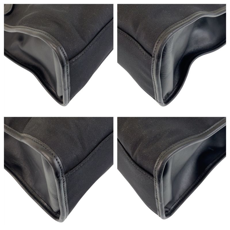 Gucci Sherry Line Black Silver Hardware Nylon/leather 246410 Business Bag