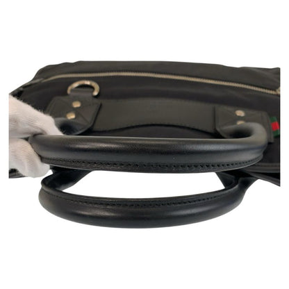 Gucci Sherry Line Black Silver Hardware Nylon/leather 246410 Business Bag