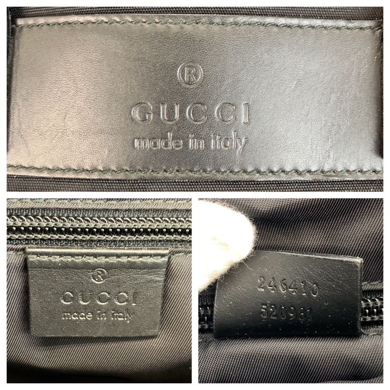 Gucci Sherry Line Black Silver Hardware Nylon/leather 246410 Business Bag