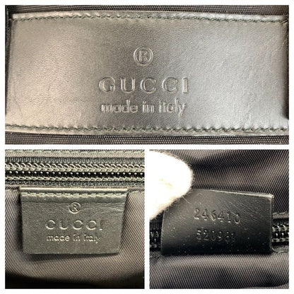 Gucci Sherry Line Black Silver Hardware Nylon/leather 246410 Business Bag