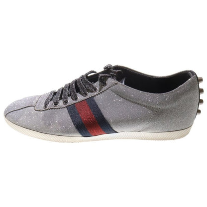 Gucci Lame Glitter Sherry Line Low Cut Sneakers Silver 419544
