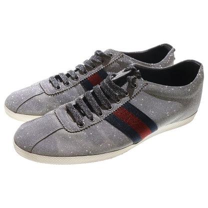 Gucci Lame Glitter Sherry Line Low Cut Sneakers Silver 419544