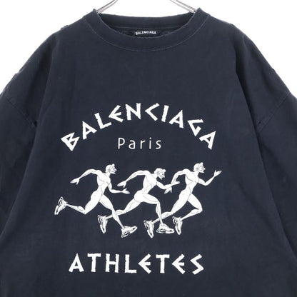 Balenciaga Athletes Athlete Logo Print Damaged Crew Neck Short Sleeve T-shirt
