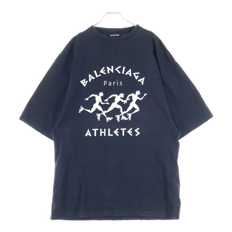 Balenciaga Athletes Athlete Logo Print Damaged Crew Neck Short Sleeve T-shirt