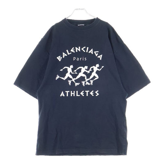 Balenciaga Athletes Athlete Logo Print Damaged Crew Neck Short Sleeve T-shirt