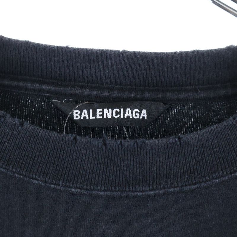 Balenciaga Athletes Athlete Logo Print Damaged Crew Neck Short Sleeve T-shirt