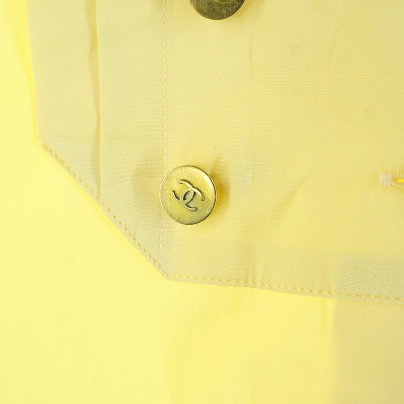 Chanel Coco Mark Button Cotton Double Breasted Pullover Long Sleeve Shirt