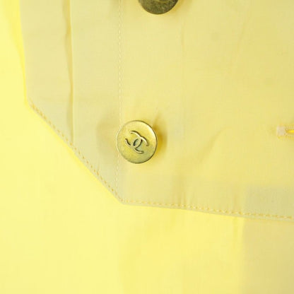 Chanel Coco Mark Button Cotton Double Breasted Pullover Long Sleeve Shirt