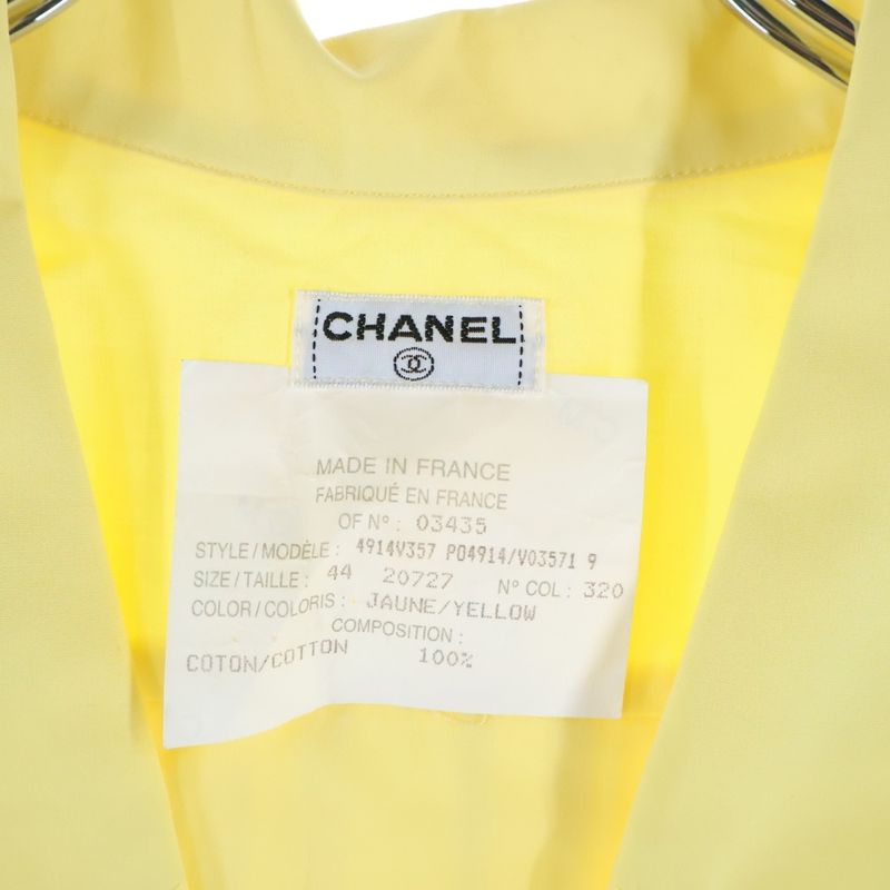 Chanel Coco Mark Button Cotton Double Breasted Pullover Long Sleeve Shirt