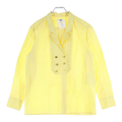 Chanel Coco Mark Button Cotton Double Breasted Pullover Long Sleeve Shirt