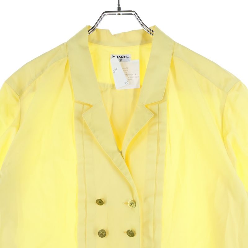 Chanel Coco Mark Button Cotton Double Breasted Pullover Long Sleeve Shirt