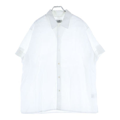 Hermes Oversized Short-sleeved Shirt With Serie Buttons White