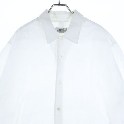 Hermes Oversized Short-sleeved Shirt With Serie Buttons White
