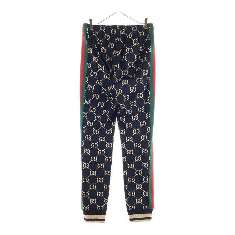 Gucci 22AW Sherry Line Tape Ggmonogram Jersey Cotton Jogger Pants Multi 695976