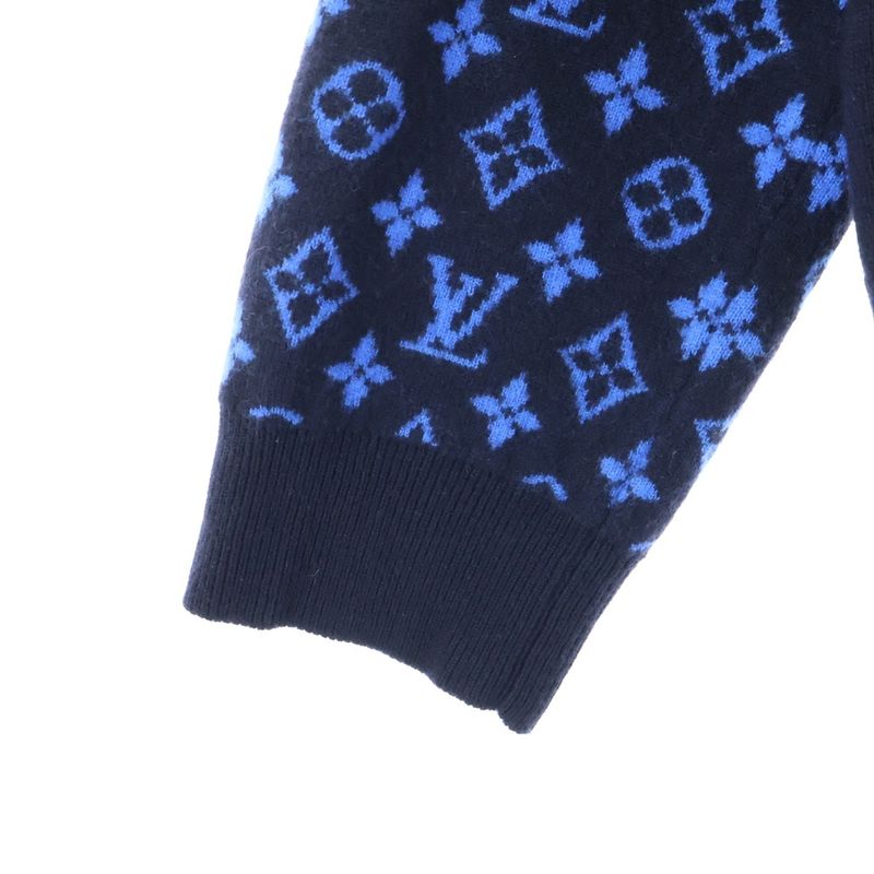 Louis Vuitton 23AW Monogram Sleeve Trimmed Cashmere Mix Wool Knit Sweater
