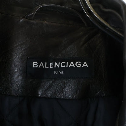 Balenciaga 18AW Personalized Painted Biker Leather Jacket Black 507786 Tyh15