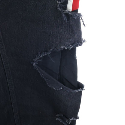 Balenciaga 21AW Slashed Loose Fit Pants Slashed Loose Fit Denim Pants Black