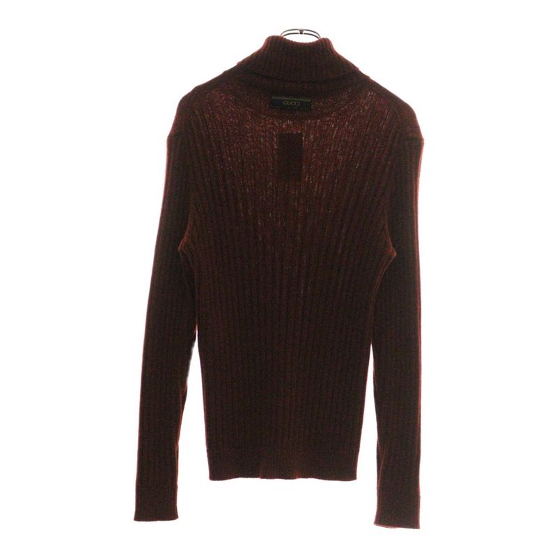 Gucci Ribbed Turtleneck Long-sleeved Knit Sweater Brown 626086 Xkbe7