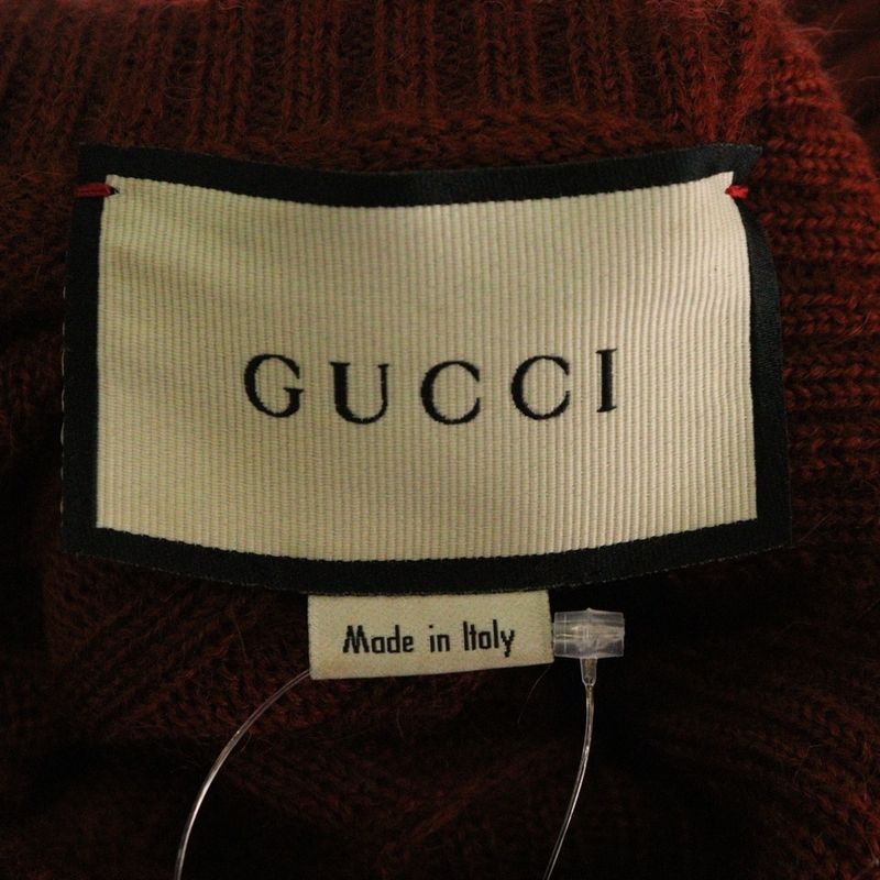 Gucci Ribbed Turtleneck Long-sleeved Knit Sweater Brown 626086 Xkbe7