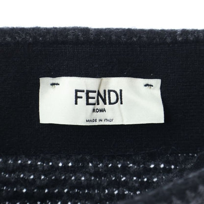 Fendi Zucca Pattern FF Logo Cashmere Knit Tight Miniskirt Grey/black Women
