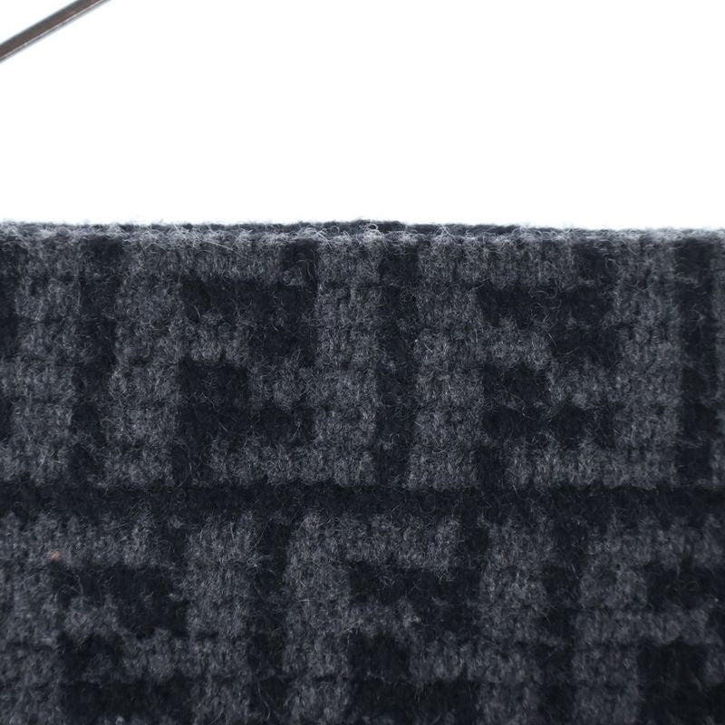 Fendi Zucca Pattern FF Logo Cashmere Knit Tight Miniskirt Grey/black Women