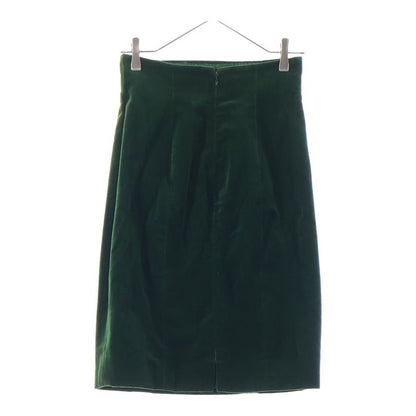 Chanel Velour Velvet Tight Medium Skirt Green Women