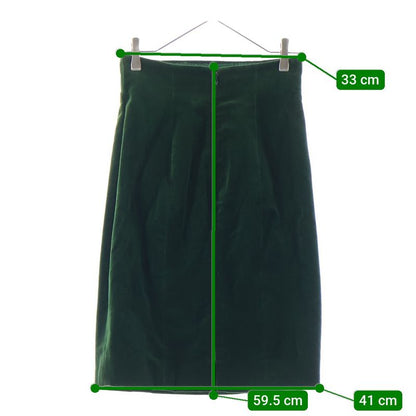 Chanel Velour Velvet Tight Medium Skirt Green Women