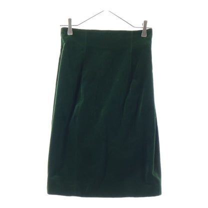 Chanel Velour Velvet Tight Medium Skirt Green Women