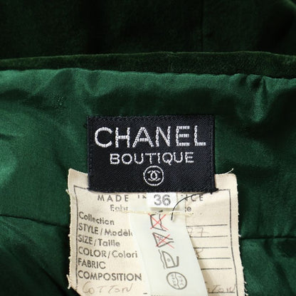 Chanel Velour Velvet Tight Medium Skirt Green Women