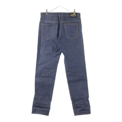 Gucci Zip Fly Straight Denim Pants With GG Pattern Fold Over Indigo 700949 Xdb1z