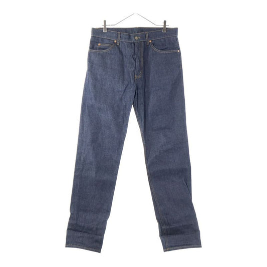 Gucci Zip Fly Straight Denim Pants With GG Pattern Fold Over Indigo 700949 Xdb1z