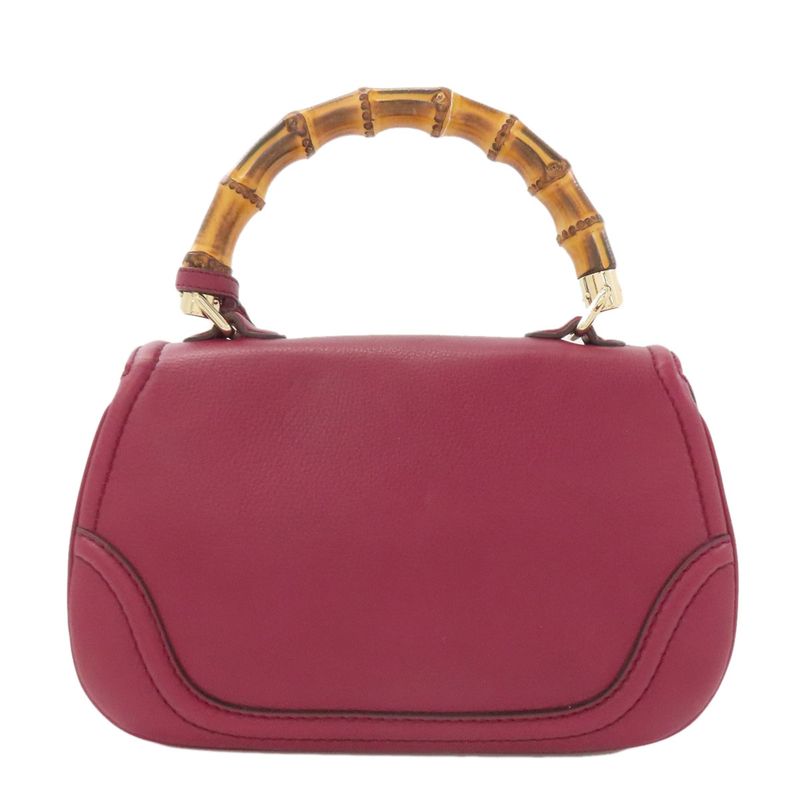 Gucci 254834 Bamboo 2-way Handbag Calf Women