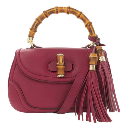 Gucci 254834 Bamboo 2-way Handbag Calf Women