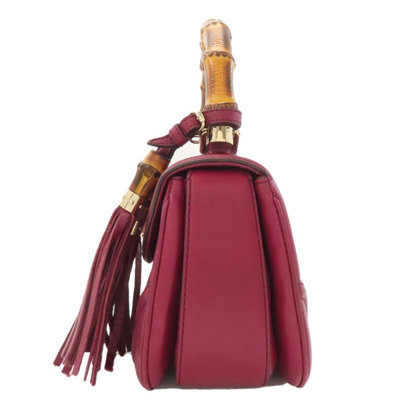 Gucci 254834 Bamboo 2-way Handbag Calf Women