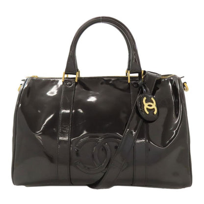 Chanel Coco Mark 2WAY Gold Hardware Boston Bag Enamel Women