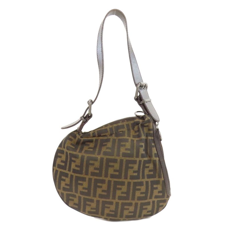 Fendi One Shoulder Zucca Pattern Shoulder Bag Canvas Women