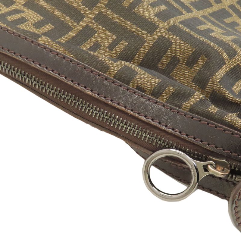 Fendi One Shoulder Zucca Pattern Shoulder Bag Canvas Women