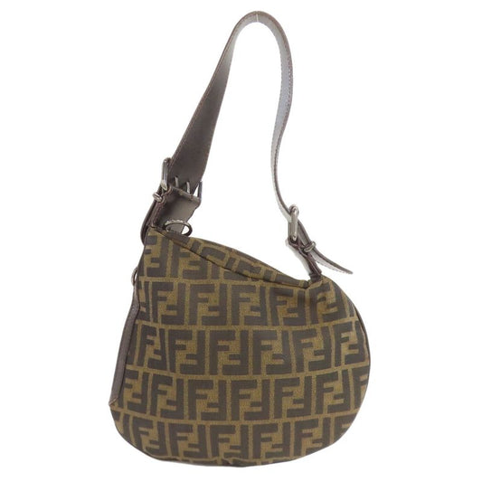 Fendi One Shoulder Zucca Pattern Shoulder Bag Canvas Women