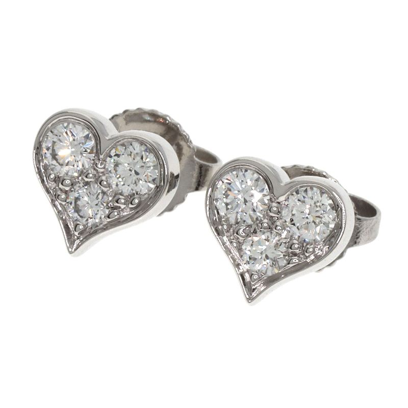 Tiffany & Co Sentimental Heart Diamond Earrings Pt950 Ladies