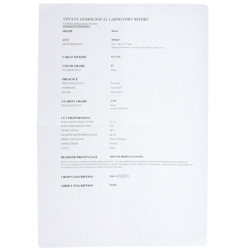 Tiffany & Co Solitaire Diamond Ring - Pt950 Ladies