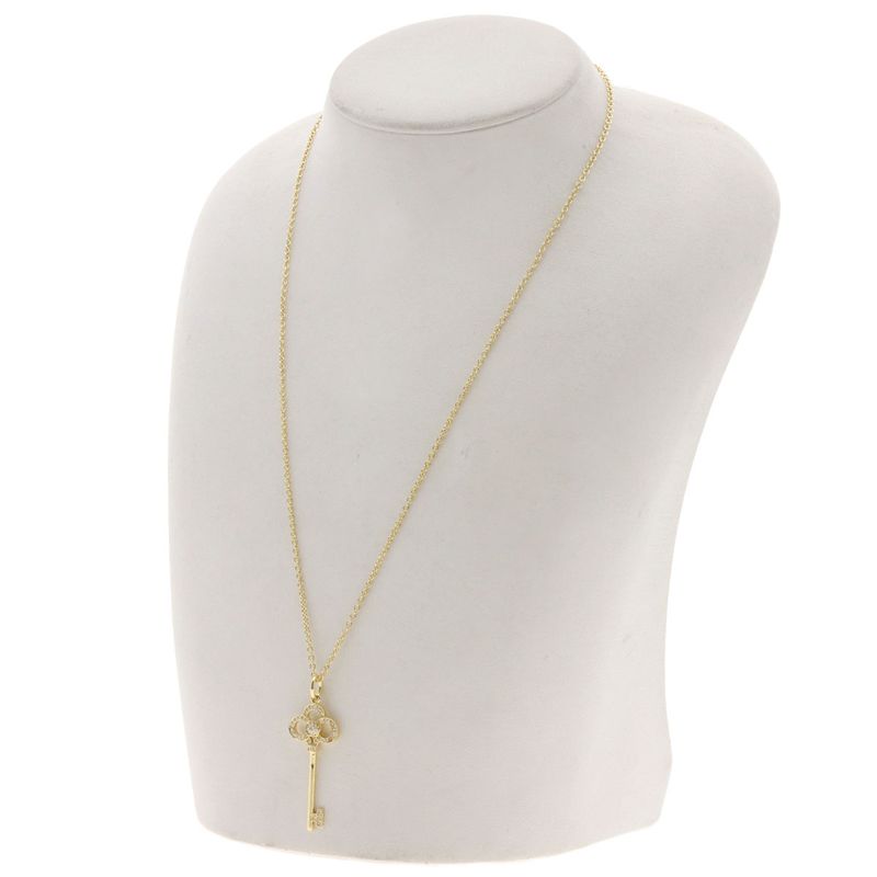 Tiffany & Co Crown Key Diamond Necklace 18K Yellow Gold Ladies
