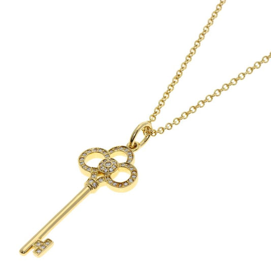 Tiffany & Co Crown Key Diamond Necklace 18K Yellow Gold Ladies