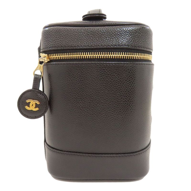 Chanel Coco Mark Vanity Gold Hardware Handbag Grained Calfskin Women