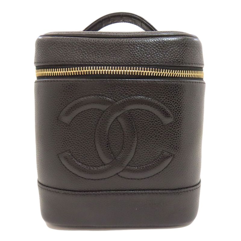 Chanel Coco Mark Vanity Gold Hardware Handbag Grained Calfskin Women